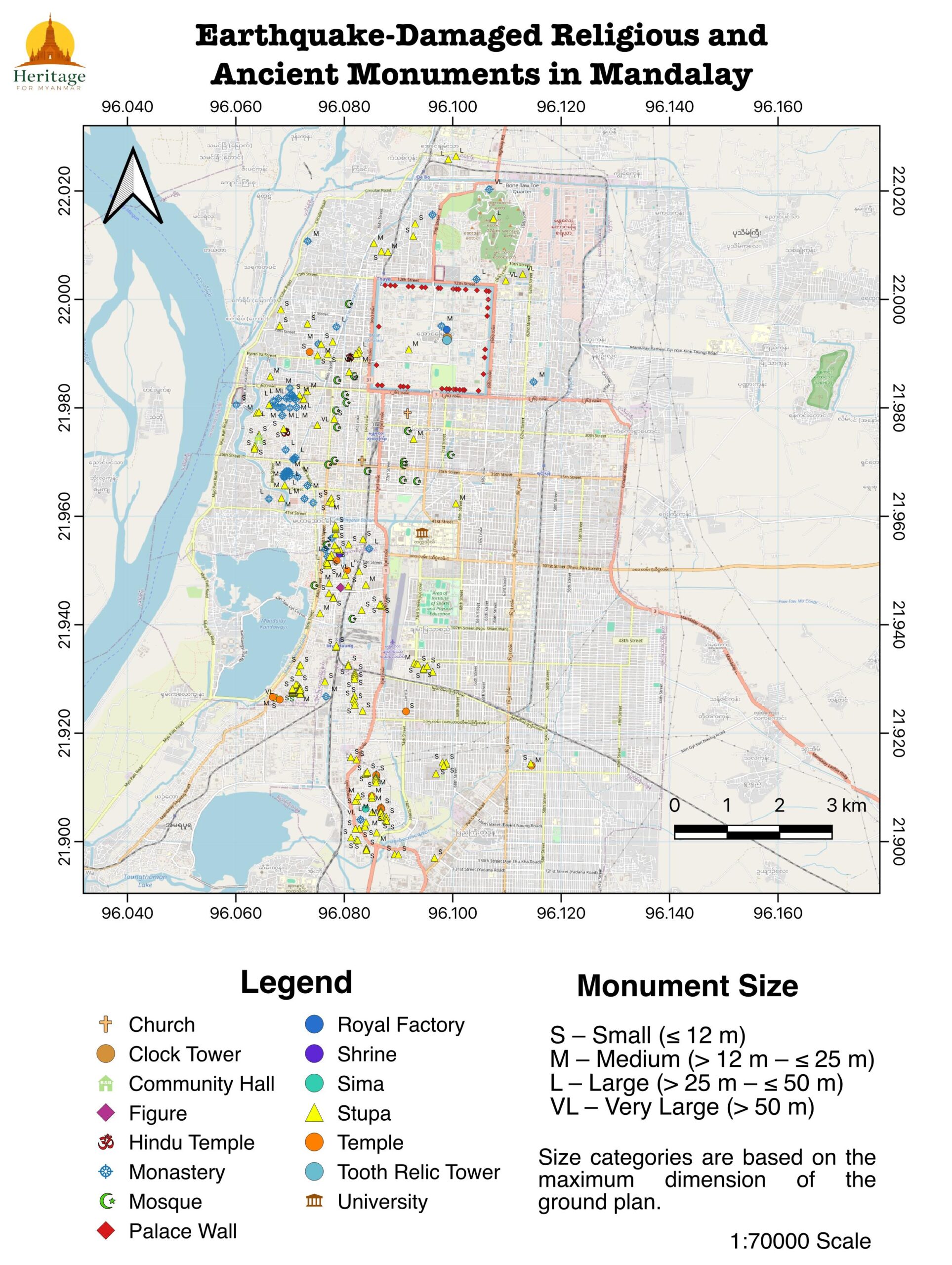 Madalay damaged map